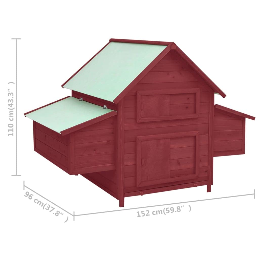 Weatherproof Outdoor Chicken Coop with Nesting Boxes & Pull-Out Tray - 59.8