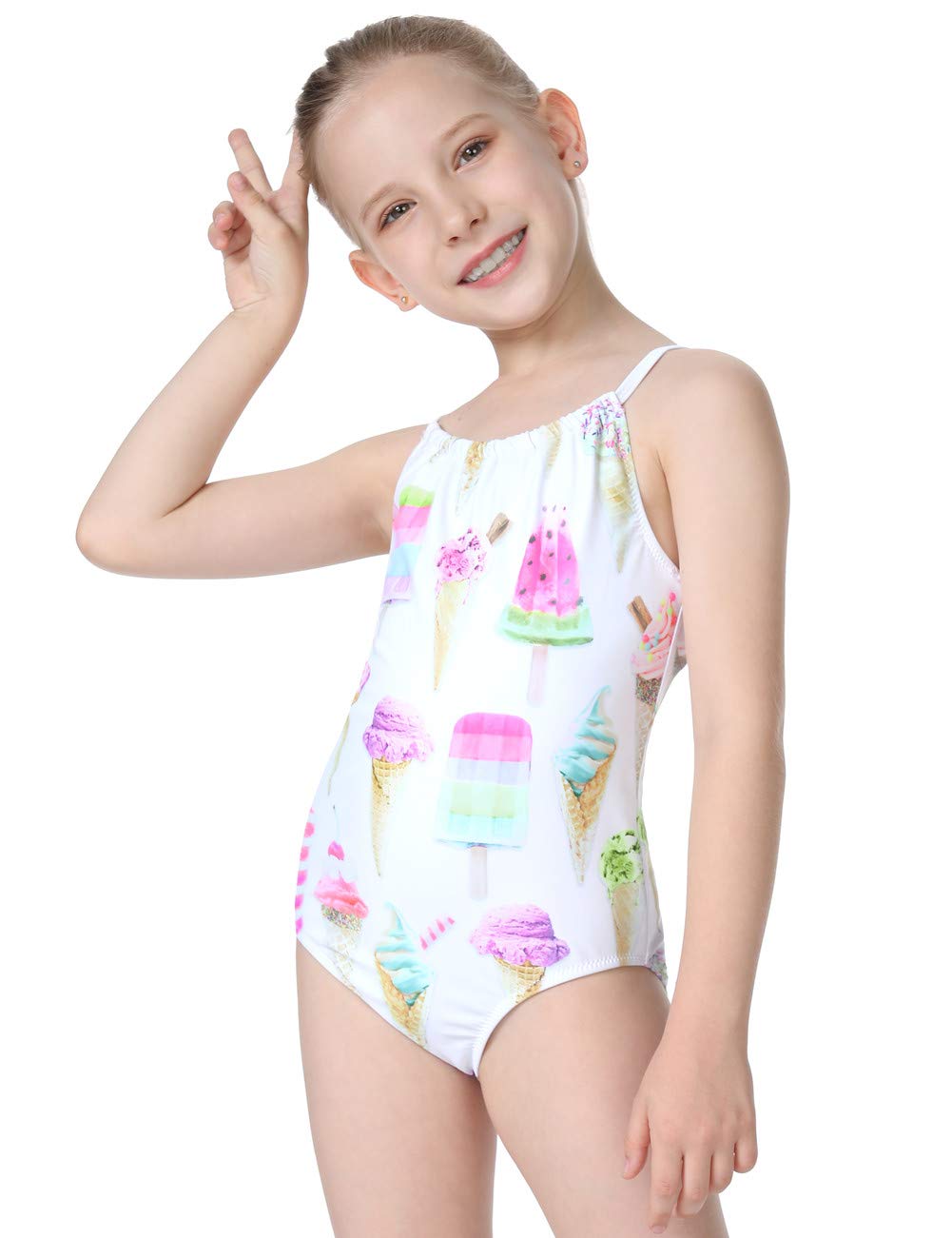 Cadocado Girls' One Piece Swimsuit 3-10 Years | Quick Dry Bathing Suit for Kids | Perfect for Pool, Beach & Summer Water Activities