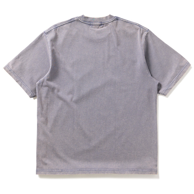 BAPE Heavy Washed Logo T-Shirt for Men - Charcoal Gray Cotton Streetwear Tee | Casual Wear & Urban Fashion