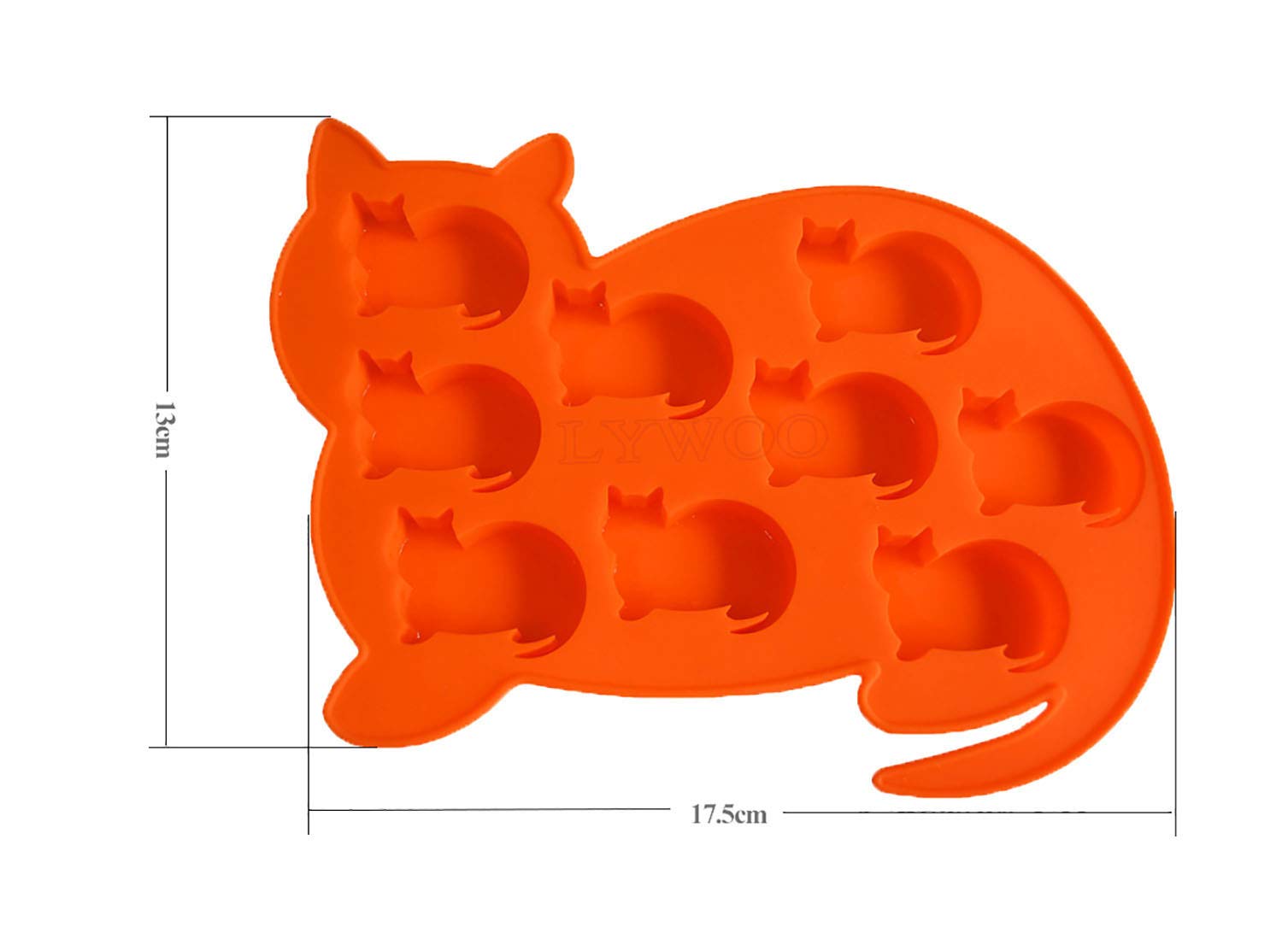 Cat Shaped Silicone Ice Cube Tray & Treat Mold - Fun Kitty Ice Cubes for Drinks & Baking - Perfect Cat Lover Gift for Birthday, Christmas, Mother's Day, Father's Day - 2 Pack - Great for Cocktail Parties, DIY Desserts & Pet Treats