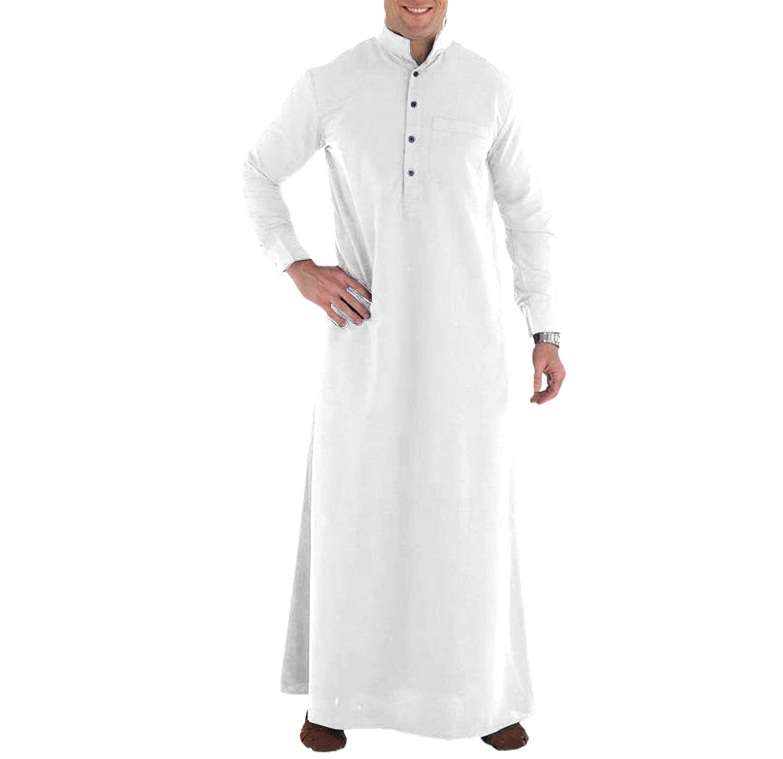 Premium Tealun Muslim Jubba Thobe for Men - Long Sleeve Islamic Dress in Plus Sizes | Eid Prayer, Mosque Wear & Special Occasions