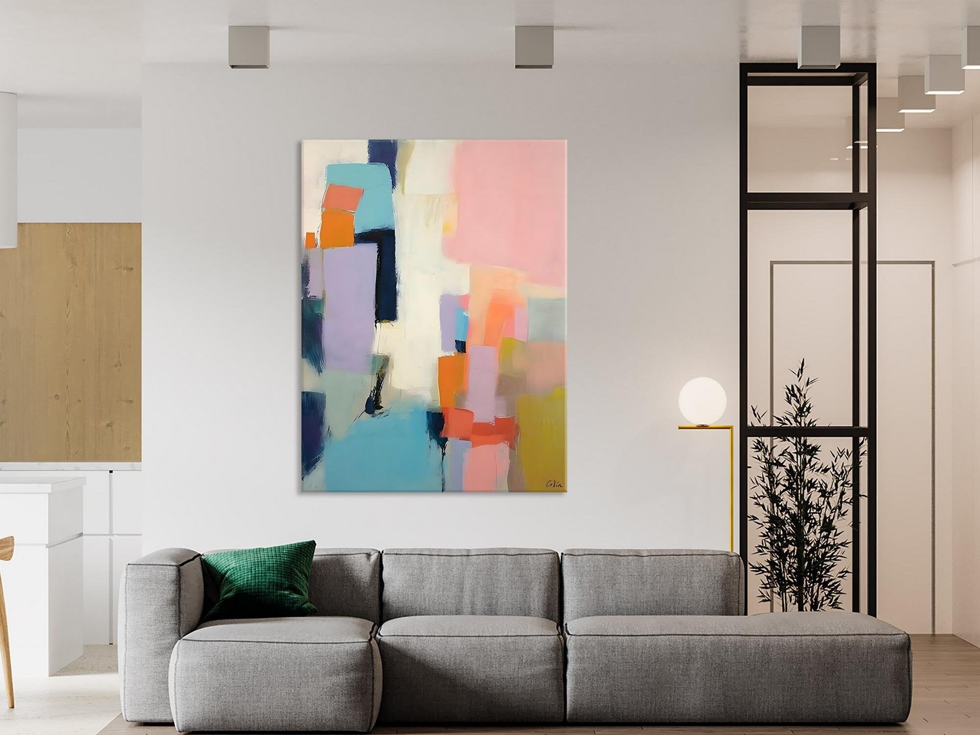 Contemporary Abstract Canvas Painting - Large Modern Wall Art for Living Room, Bedroom & Office Decor | Original Handmade Artwork for Sale