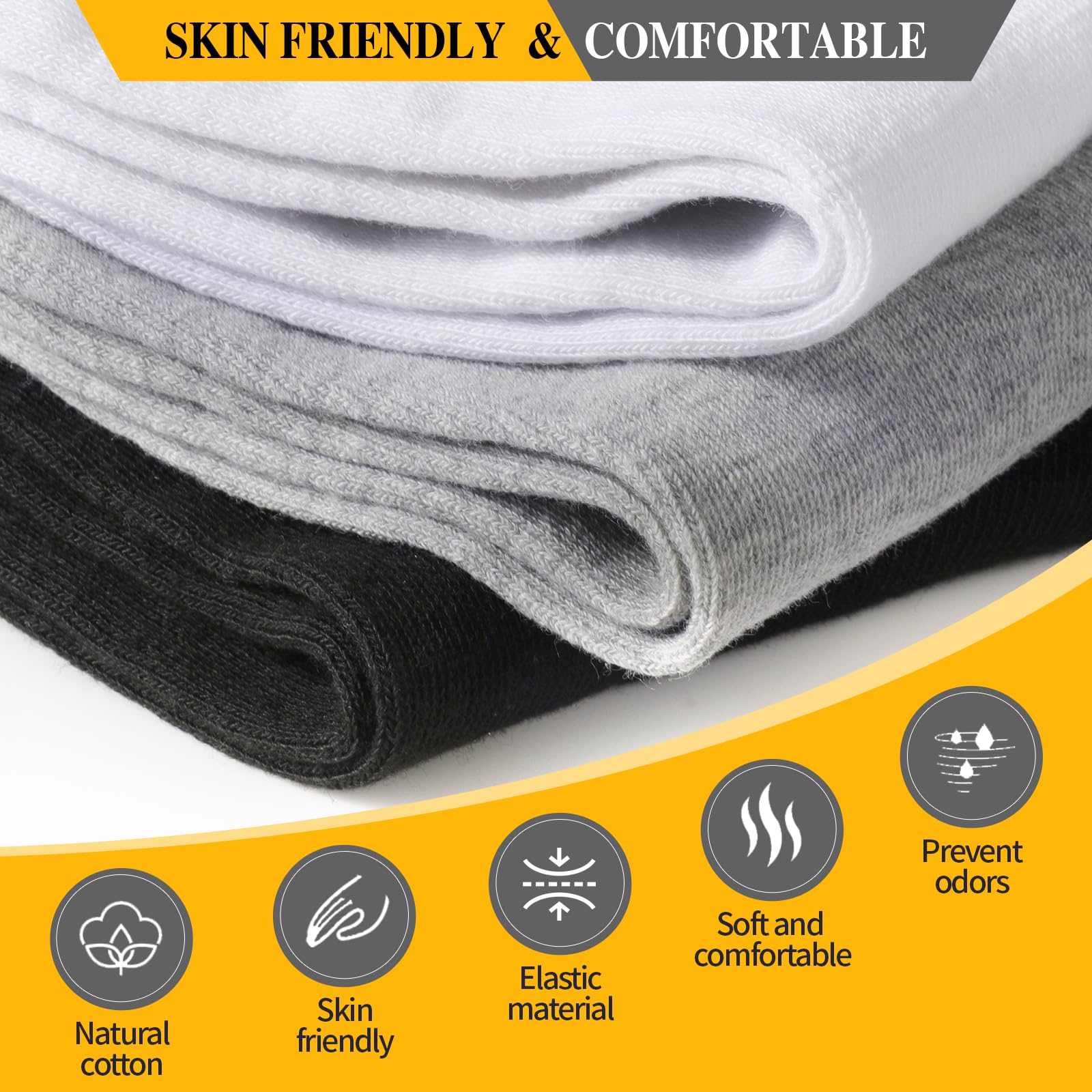300 Pairs Mens Athletic Socks - Moisture Wicking Bulk Pack for Sports & Casual Wear
