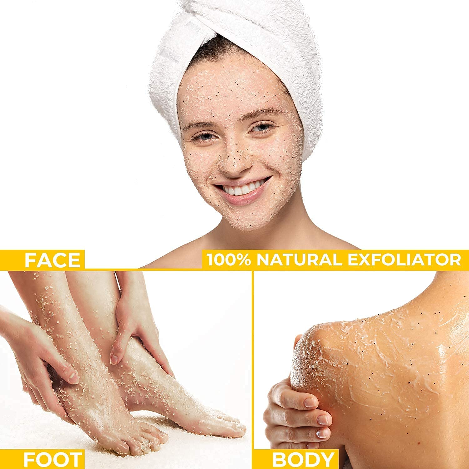 O Naturals Lemon Scrub & Grapefruit Exfoliating Dead Sea Salt Scrub Bundle - 18 Ounce Each - Organic Face & Body Scrub for Smooth Skin - Perfect for Spa Day & At-Home Skincare Routine