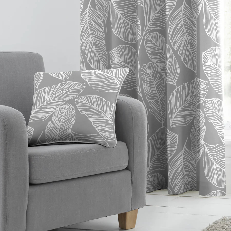 Fusion Matteo Cushion Cover - Soft Grey Decorative Pillow Case for Sofa, Bed & Home Decor | Premium Cotton Blend with Hidden Zipper
