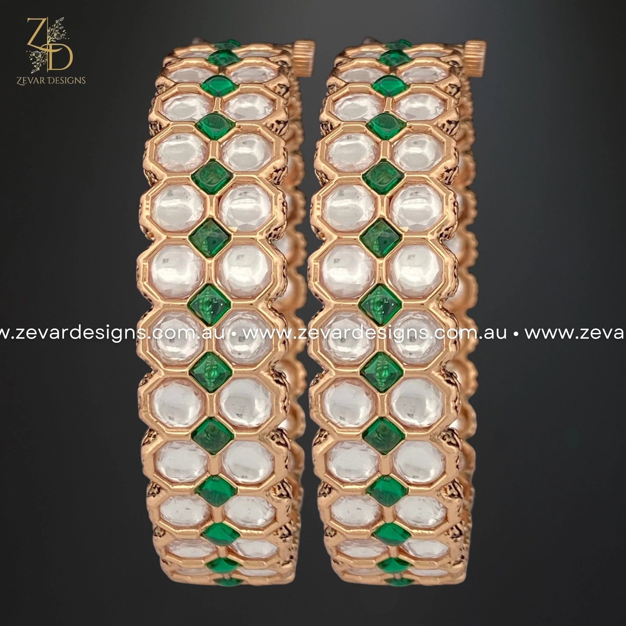 Exquisite Kundan Bangles in Emerald Green | Traditional Indian Jewelry for Weddings, Parties & Festive Occasions
