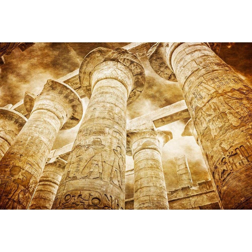 Pitaara Box Great Hypostyle Hall at Temple of Karnak Luxor Egypt Canvas Art Print 30.1x20 Inch - Ancient Egyptian Wall Decor for Living Room, Office & Classroom