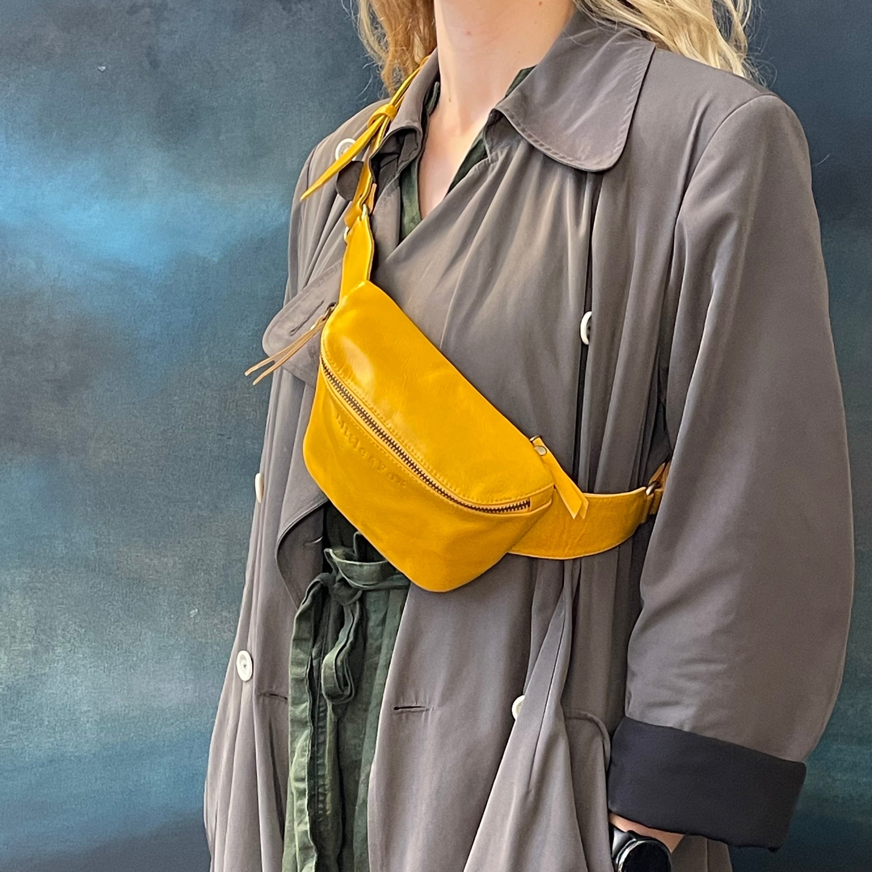 The Little & Fox Genuine Leather Bum Bag - Stylish Sunflower Print Waist Pack for Women & Men | Perfect for Travel, Hiking, Concerts & Everyday Use