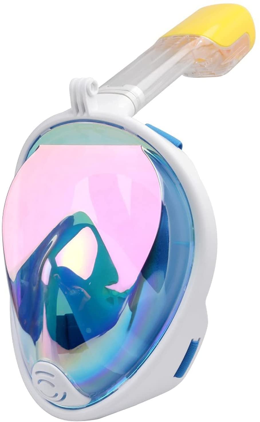 YAOJIA Full Face Snorkel Mask for Adults - Anti-Fog & Anti-Leak Swimming Mask with UV Protection, 180° Panoramic View, Camera Mount - Perfect for Snorkeling, Diving, Beach Vacations & Underwater Photography (Blue, S/M)