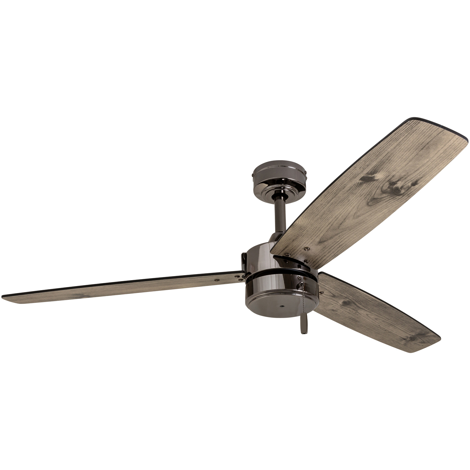 52 Inch Gun Metal Ceiling Fan with Pull Chain - Indoor/Outdoor Use for Bedroom, Living Room, Patio & Covered Porch