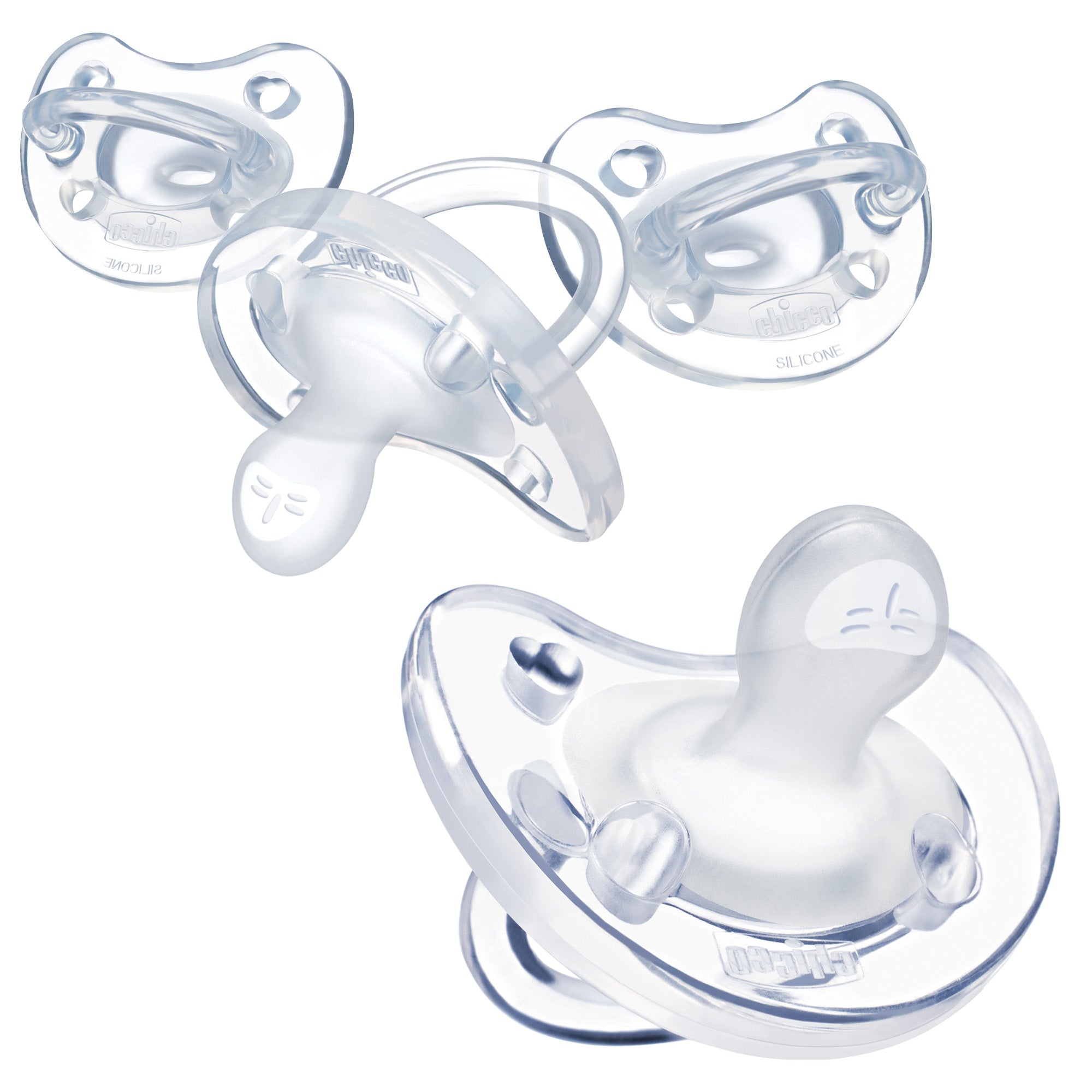 Chicco PhysioForma Silicone Orthodontic Pacifier for Babies 0-6 Months (4-Pack) - Soothing One-Piece Design for Newborns & Infants - Perfect for Daytime Comfort & Nighttime Sleep