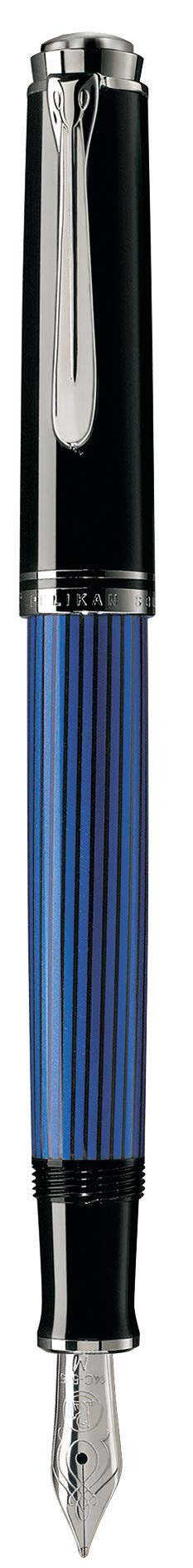 Pelikan Souverän M405 Fountain Pen - Premium Black/Blue Broad Nib Pen with Gift Box (Model 932780) - Perfect for Business Signatures, Journaling & Luxury Gift Giving
