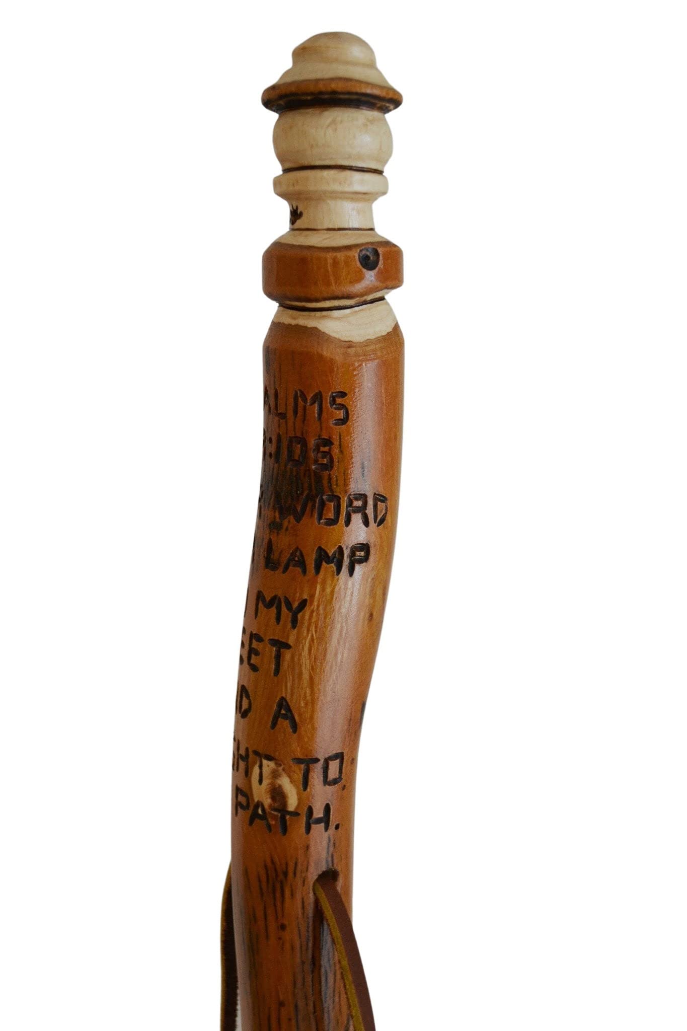 Christian Walking Stick with Bible Verse & Lantern - Psalm 119:105 Engraved - Religious Hiking Staff for Outdoor Worship & Pilgrimage - Perfect for Church Retreats, Nature Walks & Spiritual Journeys