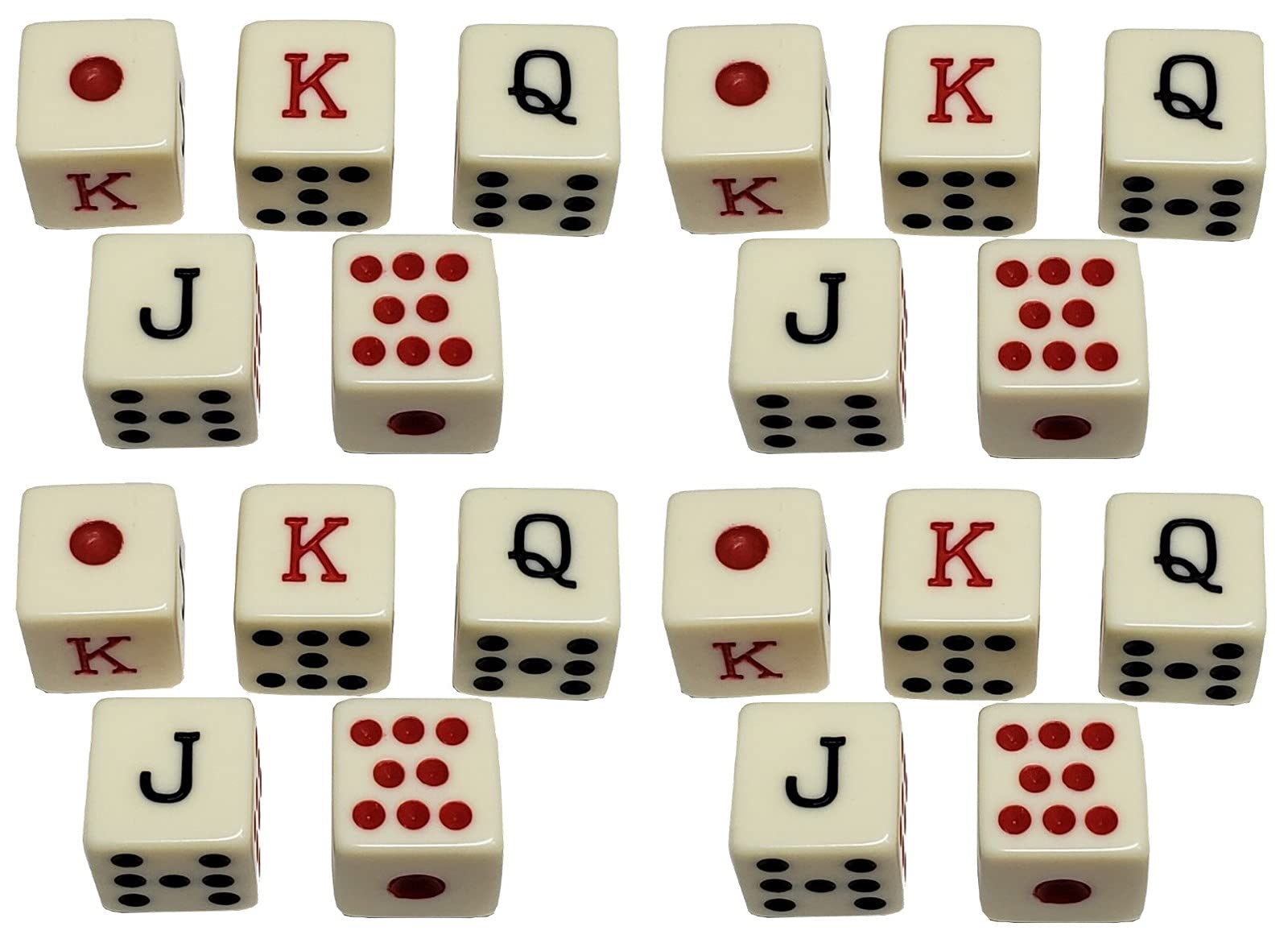 Premium Spanish Poker Dice Set - Ivory Color (20 Dice) - Perfect for Casino Nights, Poker Games, and Board Game Enthusiasts