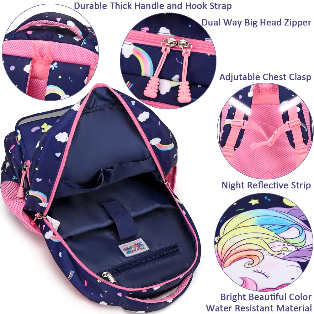 **Meisohua Unicorn Backpack for Girls - Lightweight School Bookbag with Pencil Case, Perfect for Elementary, Middle School & Travel (Pink, 15 Inch)**    *Ideal for school, day trips, sleepovers, and outdoor adventures!*