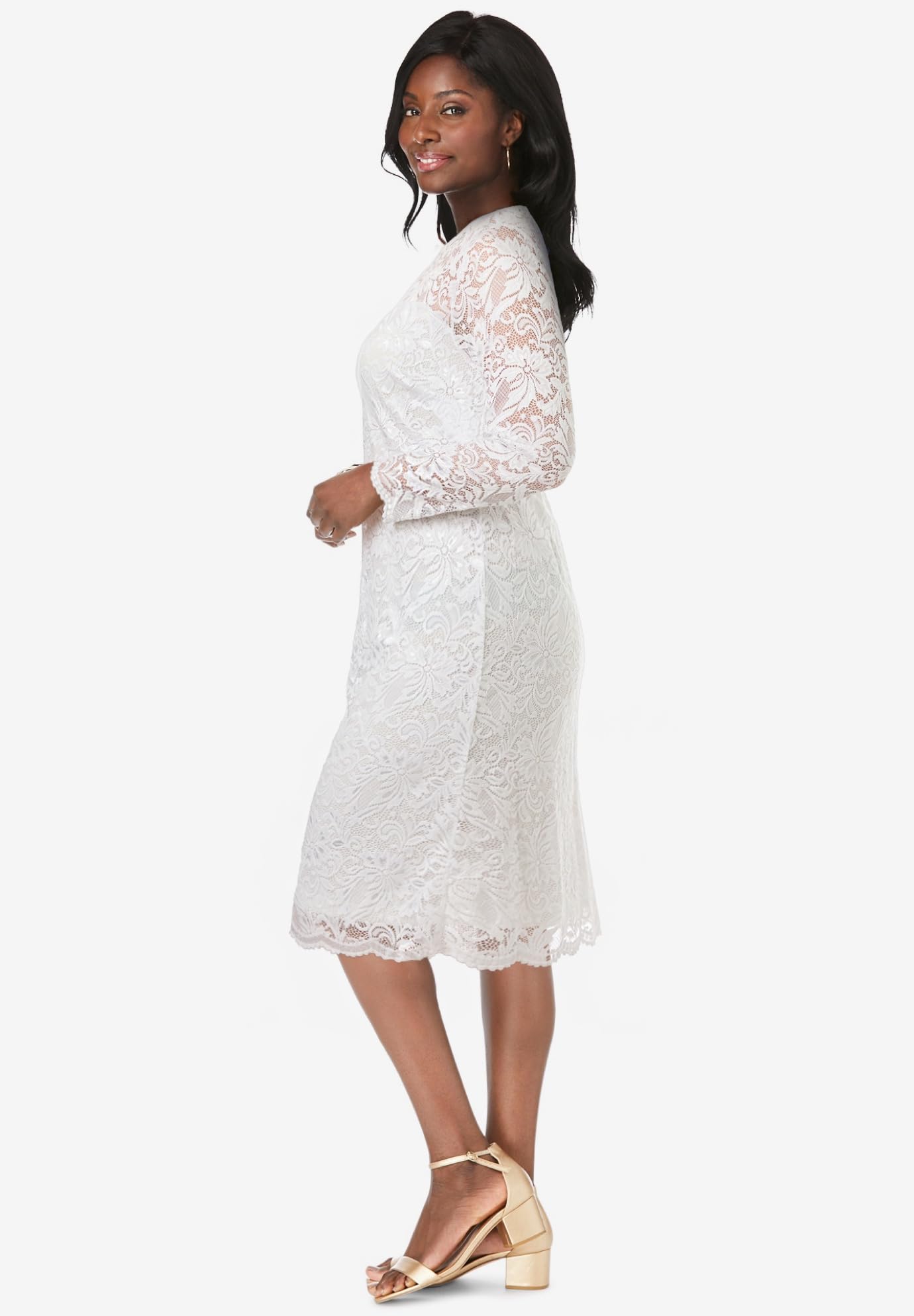 Jessica London Plus Size Stretch Lace Dress for Women | Party & Evening Wear
