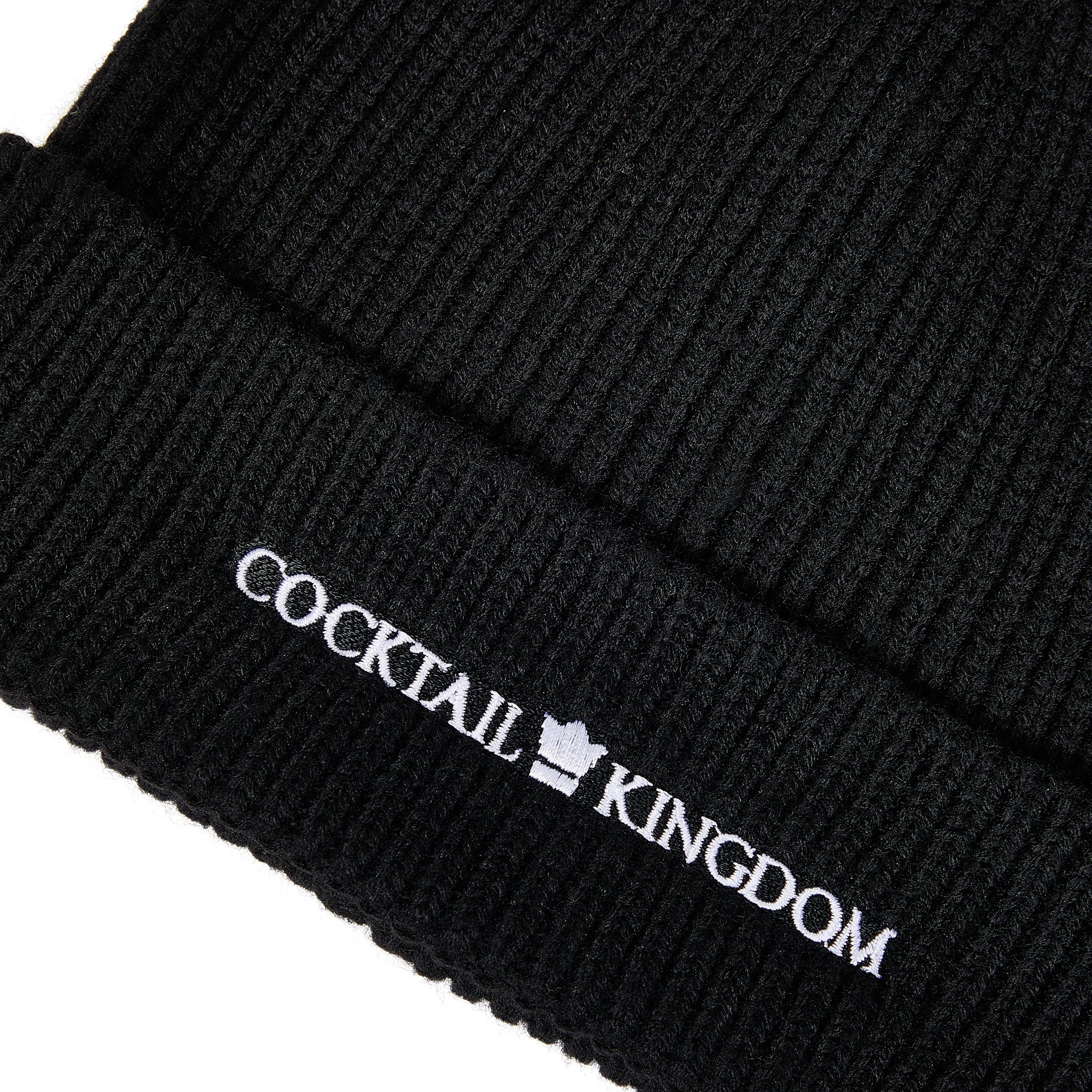 LOGO KNIT BEANIE - Black Rib Knit Winter Hat for Men & Women - Perfect for Skiing, Snowboarding & Cold Weather Fashion