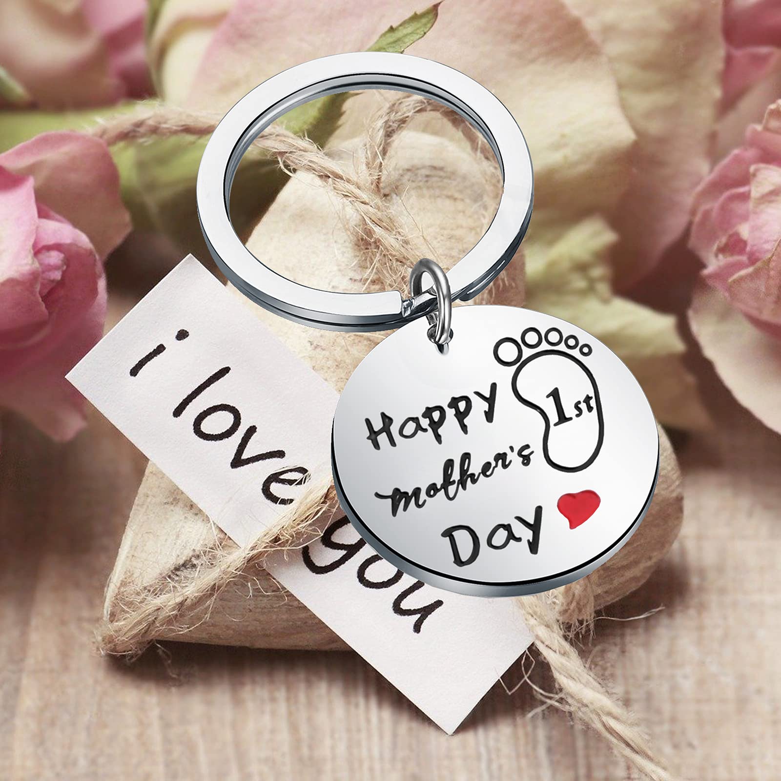 Personalized First Mother's Day Gift for New Moms - Engraved Mommy Keychain | Thoughtful Present for Baby Showers, Birth Announcements & Special Occasions