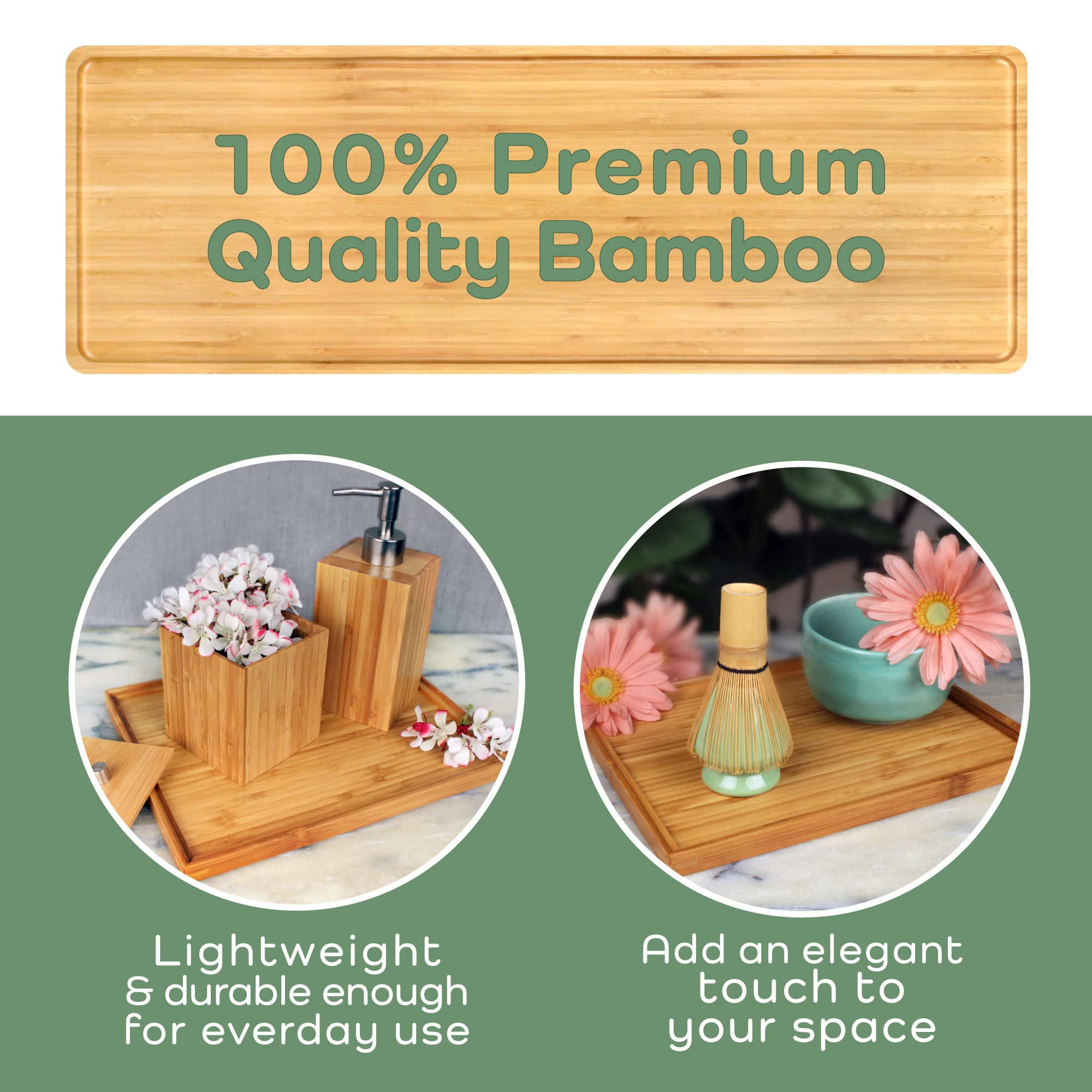 Organic Bamboo Serving Tray 17