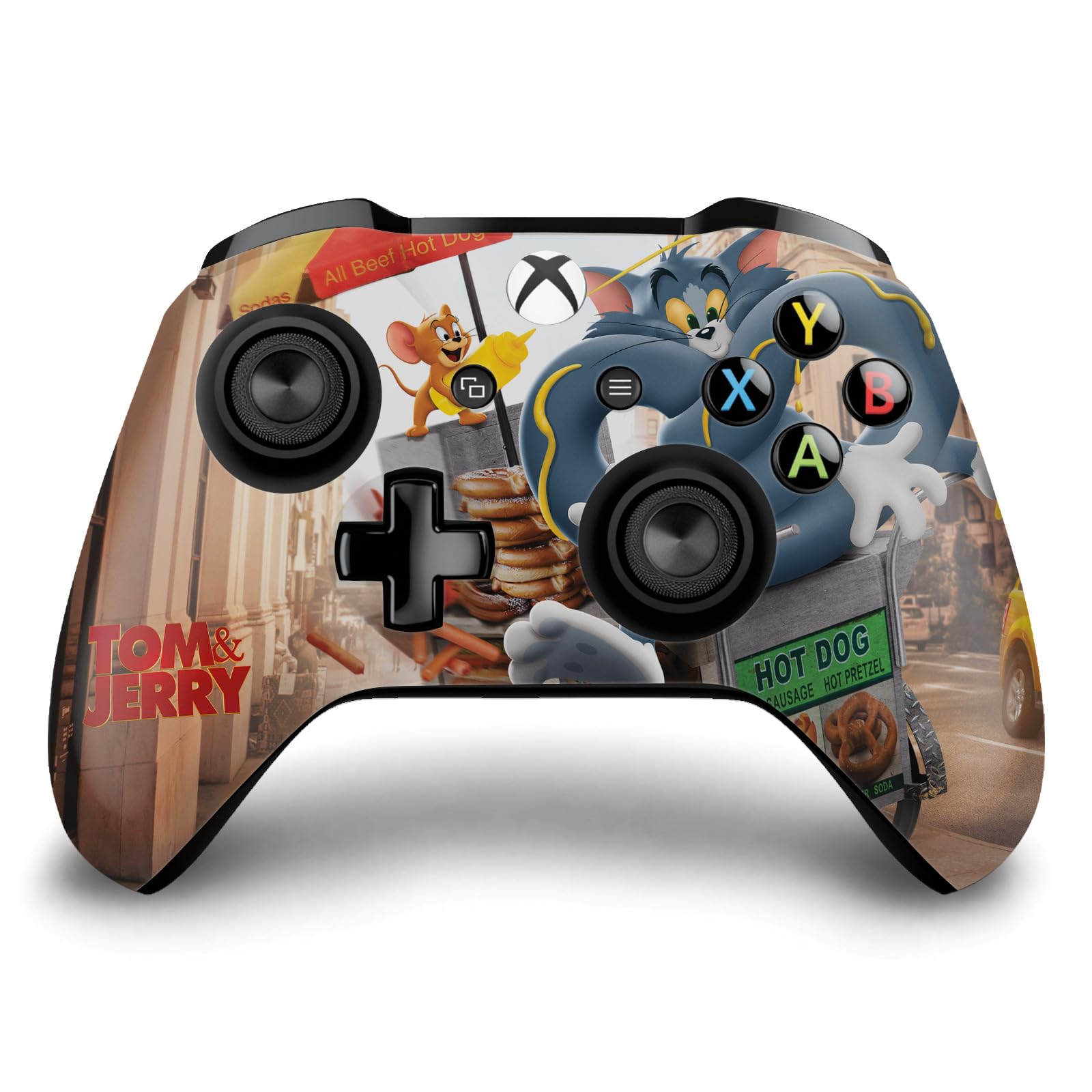Official Tom and Jerry Movie (2021) Vinyl Gaming Skin Sticker - Compatible with Xbox One S/X Controller - Durable Graphics Decal Cover - Perfect for Gaming Enthusiasts & Movie Fans