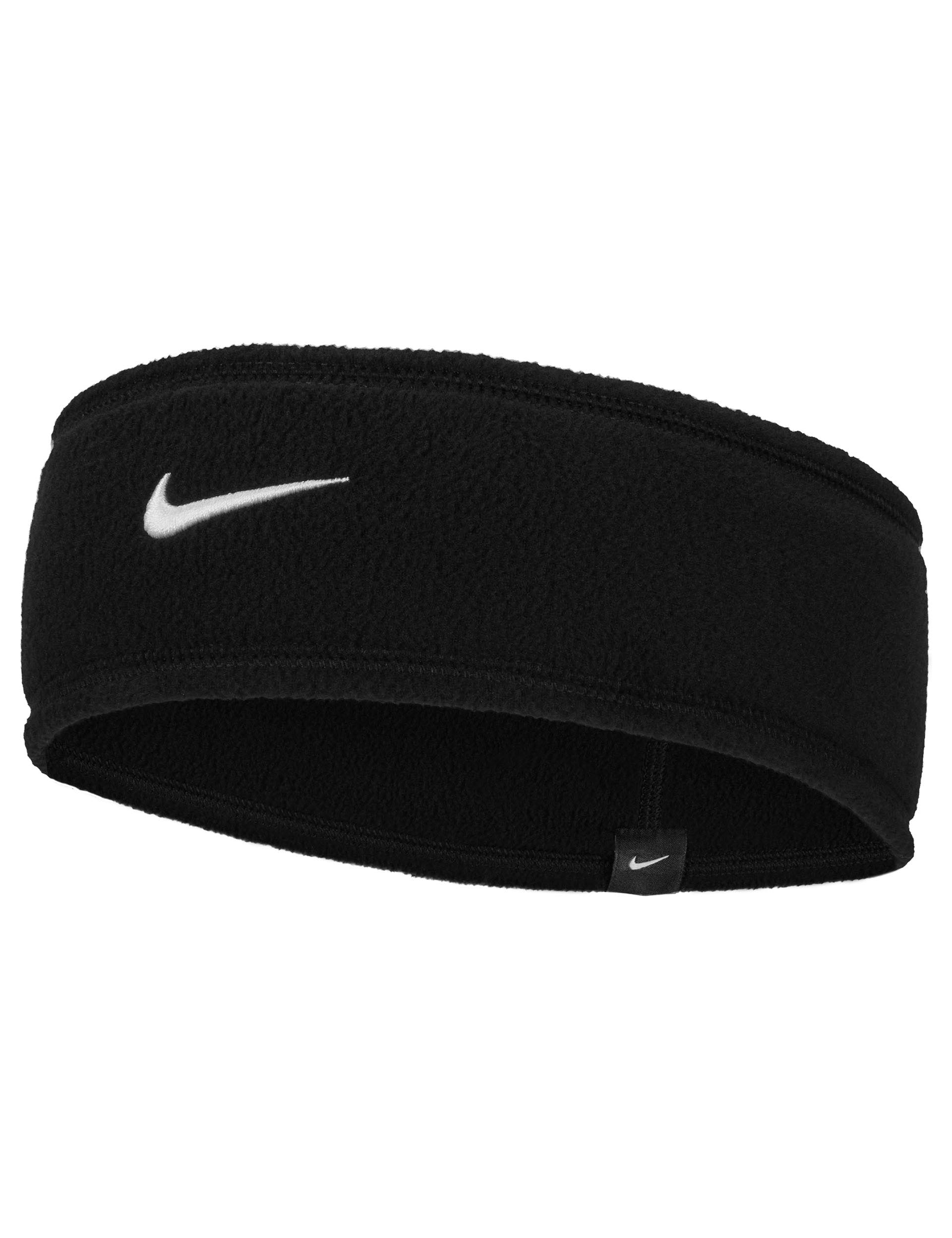 One Therma FIT Fleece Headband - Black/Silver | Winter Running & Skiing Headband for Women & Men | Warm Ear Cover for Outdoor Sports & Cold Weather Activities