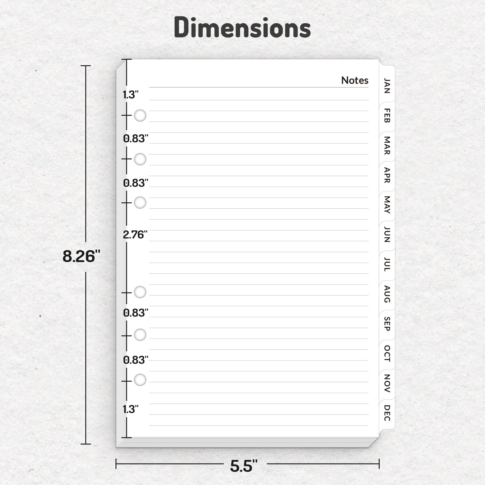 2025 Weekly & Monthly Planner Refills - 6-Hole Punched A5 Planner Inserts (Jan-Dec 2025) | 5.5