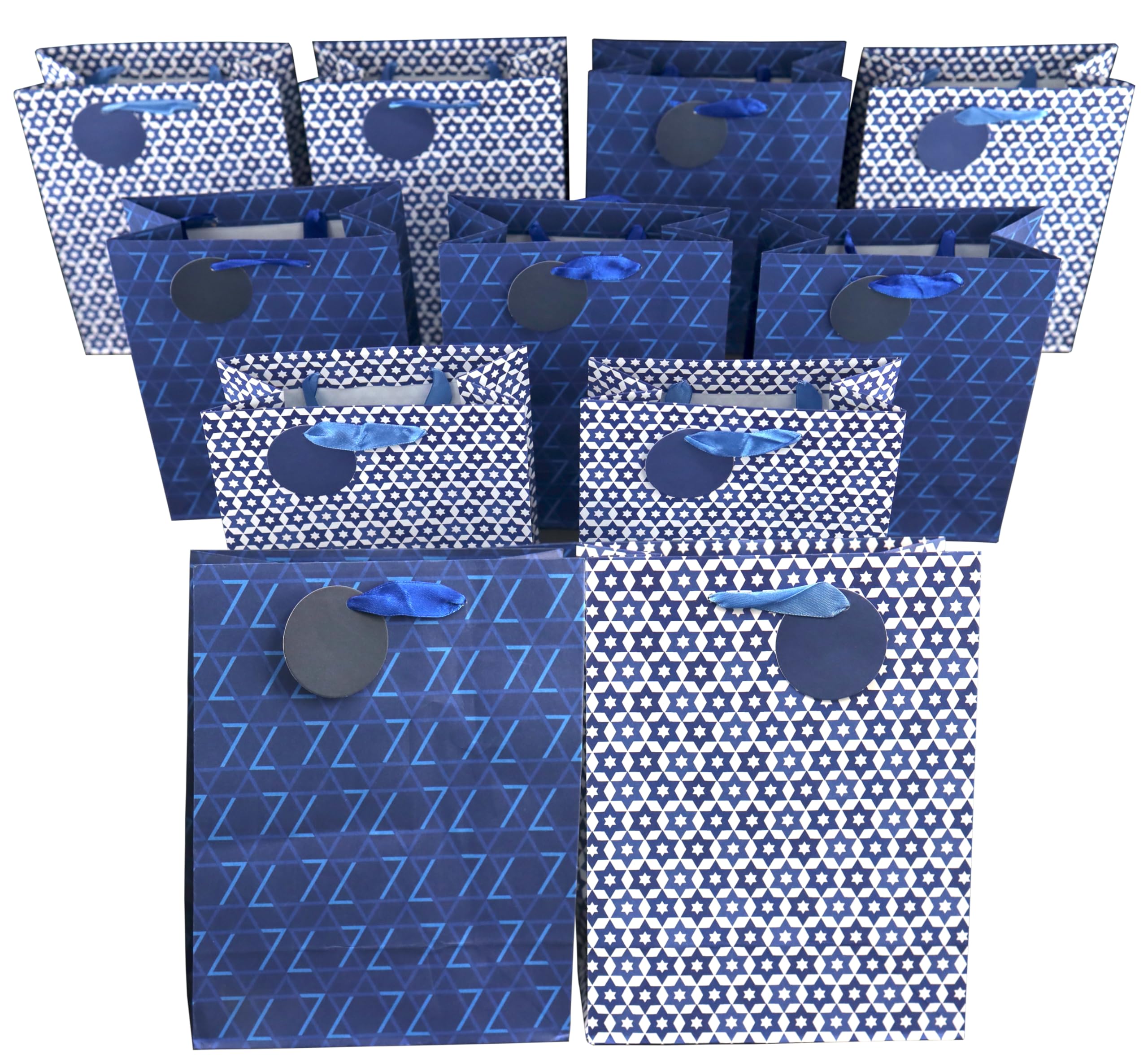 Premium Iconikal Hanukkah Gift Bags - Medium Size (10-Pack Set) - Perfect for Jewish Holiday Gifts, Party Favors & Festive Celebrations