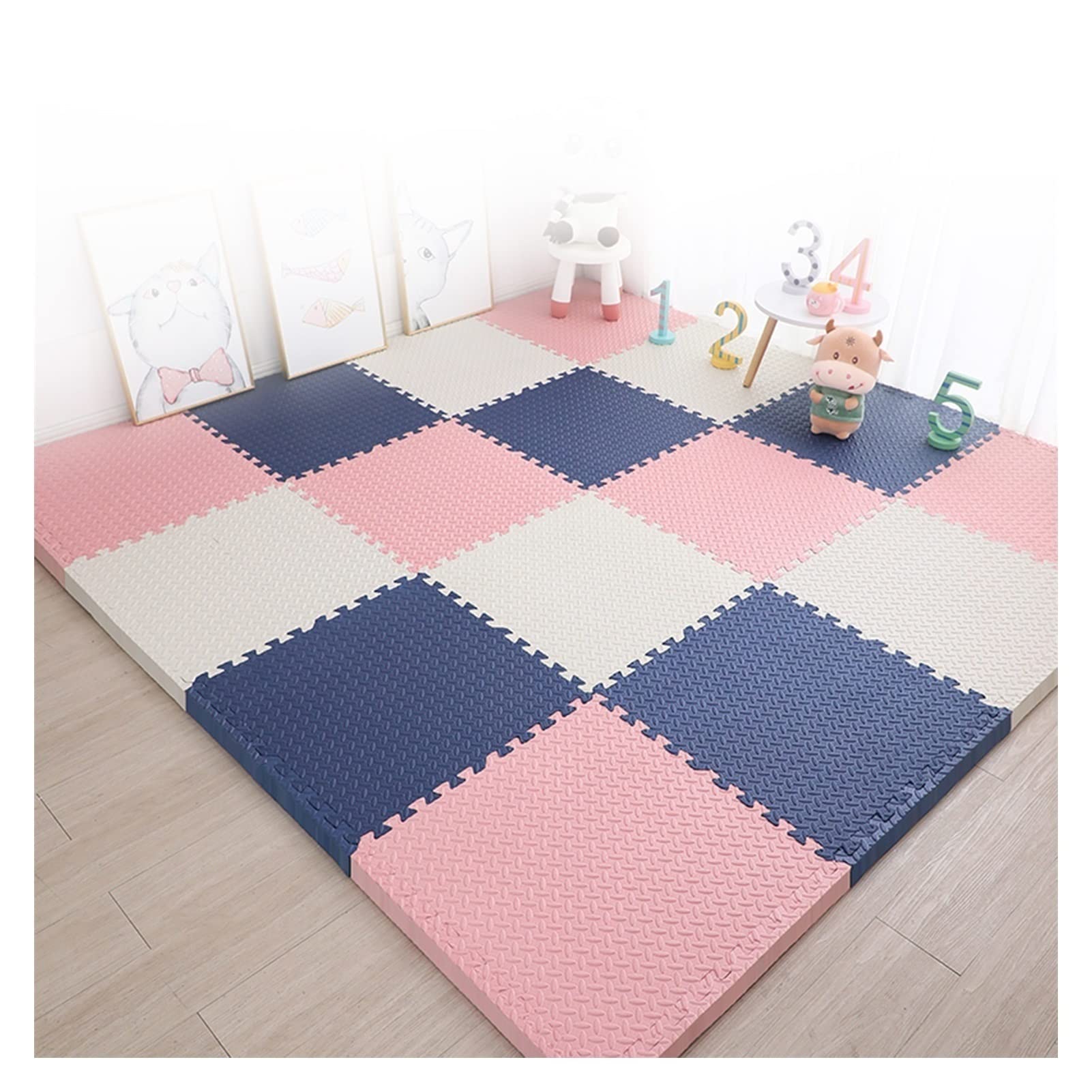 AYLYHD Soft EVA Puzzle Play Mat for Kids & Toddlers - 60pcs Interlocking Foam Floor Tiles (30x30x1.0cm) - Non-Toxic Baby Crawling Mat, Playroom Flooring, Nursery Rug - Perfect for Daycare, Playtime & Learning Activities