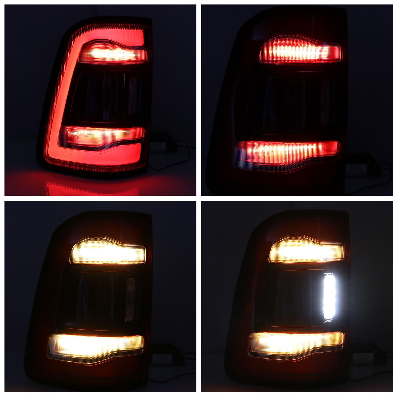 LED Tail Lights Assembly for Ram 1500 (2019-2022) - Driver Side, Black Smoke, No Blind Spot - Replacement for 55112993AB - Enhanced Visibility & Safety for Night Driving & Towing