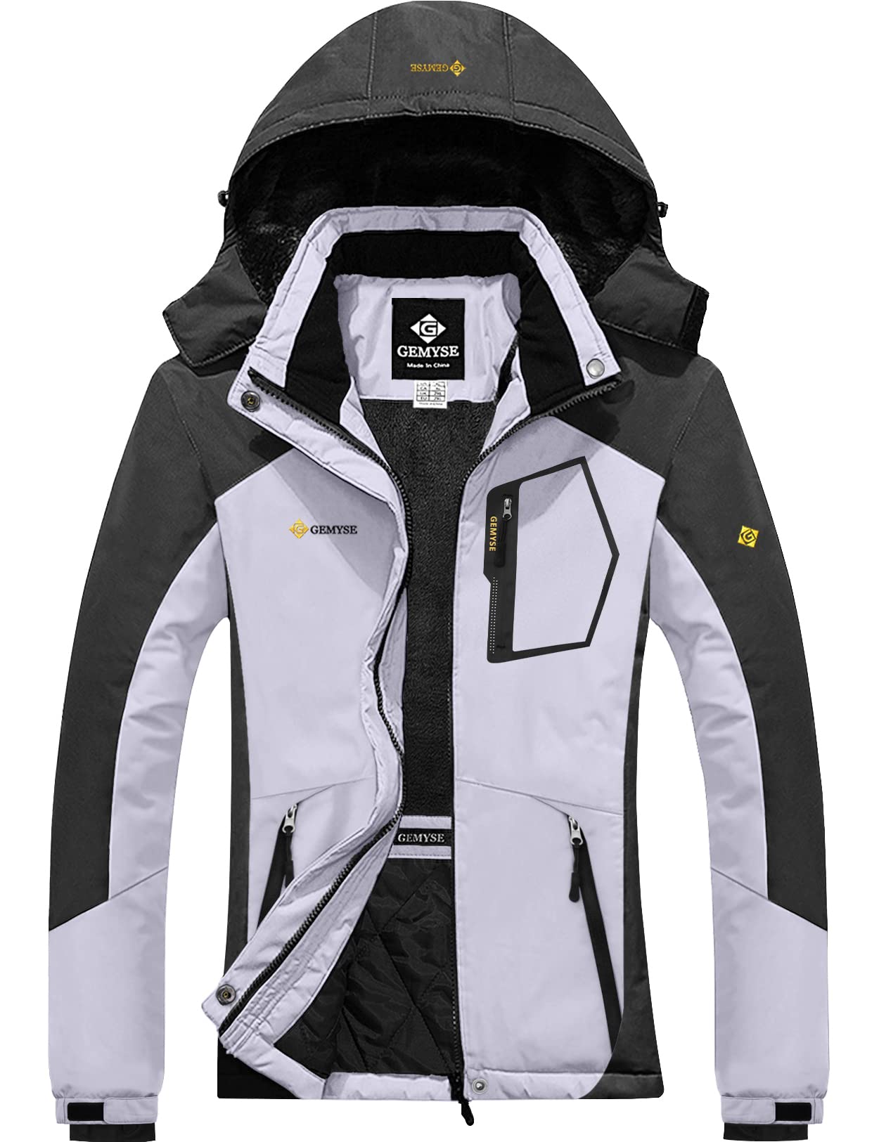 GEMYSE Women's Waterproof Ski Jacket - Windproof Winter Snow Coat for Skiing, Hiking & Outdoor Activities | Mountain-Ready Rain Jacket for Cold Weather Adventures
