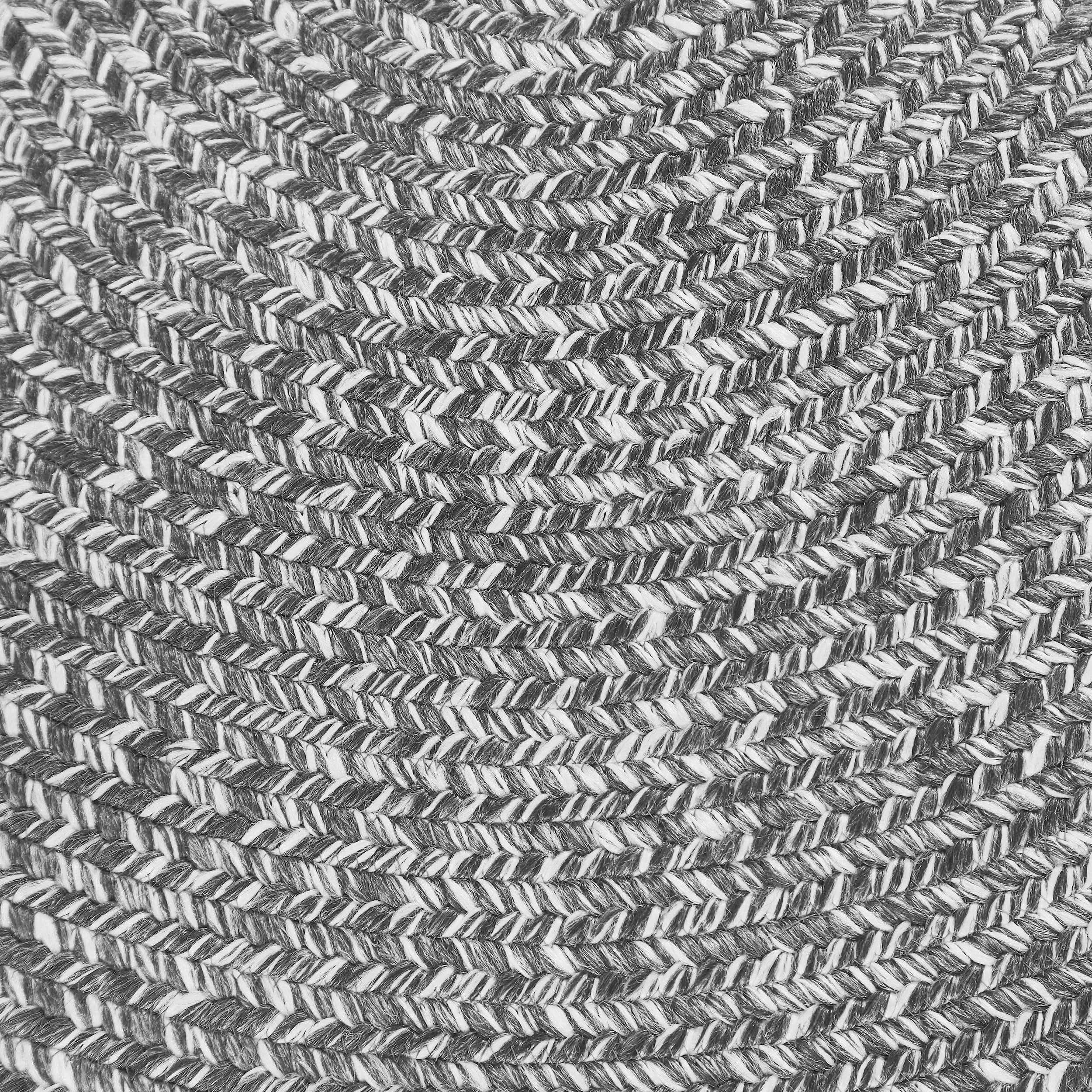 Premium Reversible Braided Oval Rug 8'x10' - Indoor Outdoor Washable Area Rug for Living Room, Bedroom, Office - Charcoal & White - Perfect for Home Decor, Patio, and High Traffic Areas
