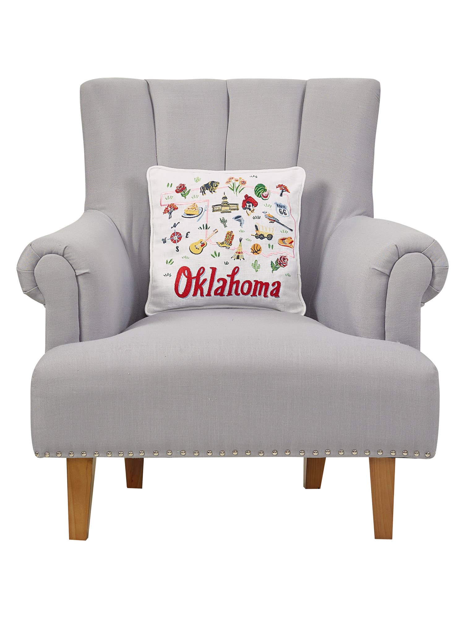 Oklahoma State Embroidered Throw Pillow Cover - Home Decor, Couch, Sofa, Bedroom Accent - Perfect for College Dorm, Game Day & Fan Gifts