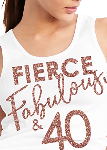 White (Rose Gold Fierce Fabulous & 40)