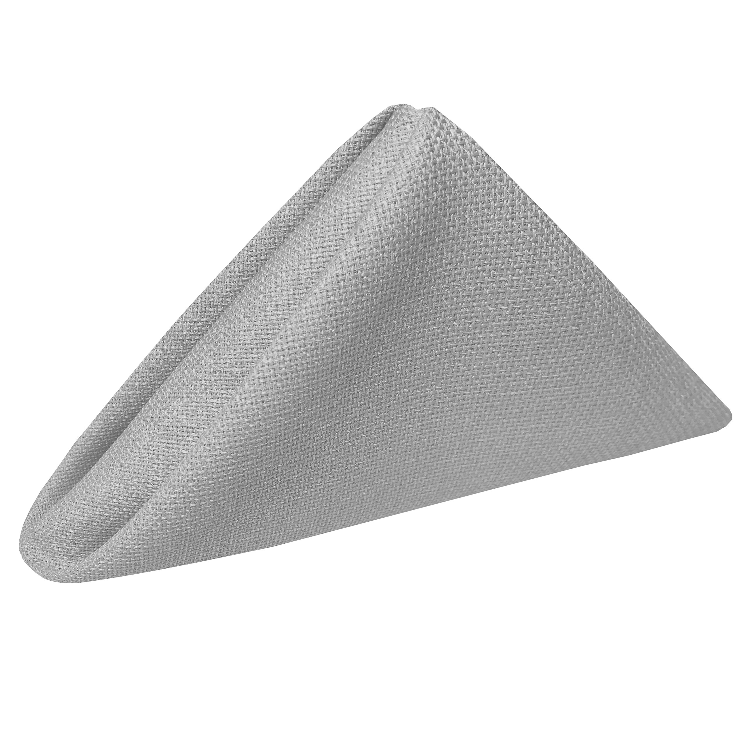 3 Dozen Faux Burlap Napkins 17x17 Inch - Havana Basket Weave Silver Grey Table Linens for Wedding, Party & Home Decor