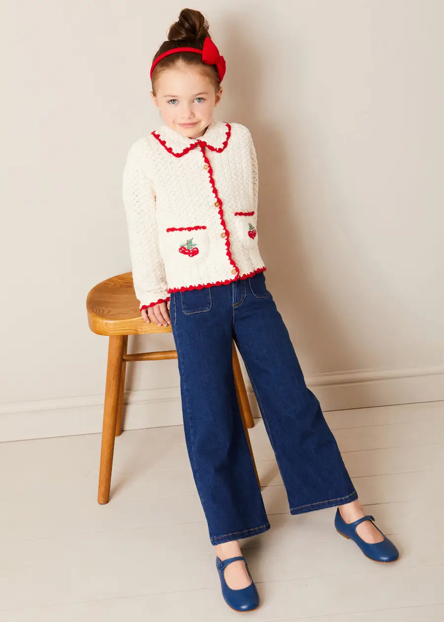 Stylish Cherry Crochet Cardigan for Women - Cozy Knit Sweater Perfect for Fall & Winter Outfits