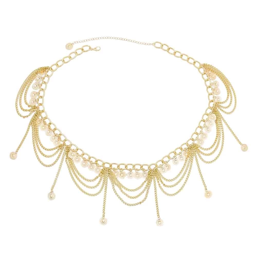 Vintage Waist Chain Jewelry - Hollow Carved Rhinestone Crystal Body Chain for Women, Perfect for Summer Beach Parties, Boho Festivals & Bridal Accessories