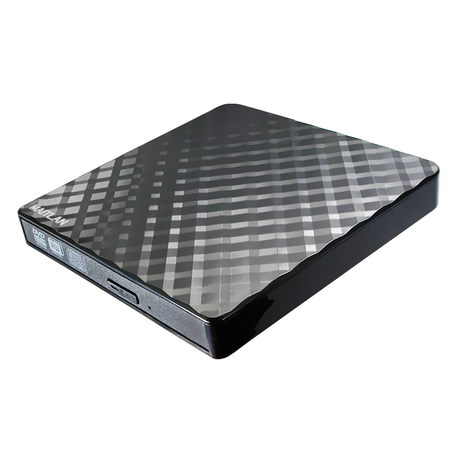 Portable USB 3.0 External DVD Drive - 8X DVD±R/RW DL Burner & 24X CD-R Recorder for Dell G7/G5/G3 Gaming Laptops (15/17 inch) - Super Multi Optical Drive with Black Plaid Design | Perfect for Watching Movies, Burning CDs/DVDs & Installing Software on Laptops Without Built-in Drives