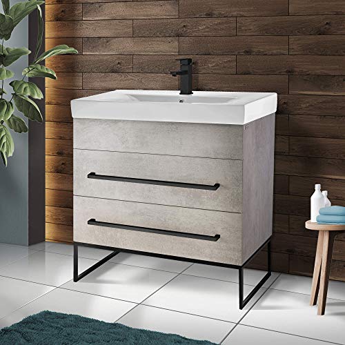 Grey Marble - Black Hardware