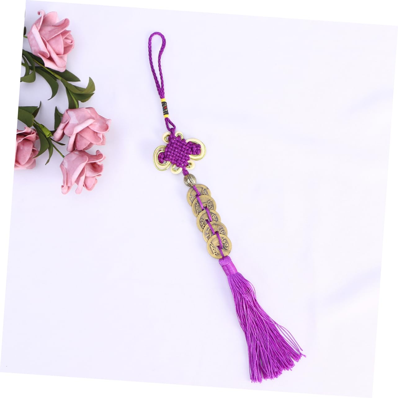 LIFKOME Chinese Money Car Pendant - Feng Shui Copper Coin Hanging Ornament for Good Luck, Wealth & Prosperity | Car Decor Accessory for Home, Office & Travel Protection