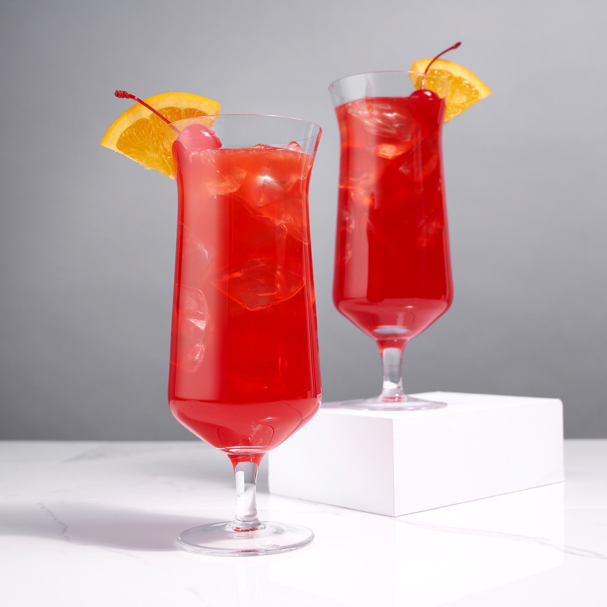 Raye Angled Crystal Hurricane Glasses Set of 2 - Elegant Stemware for Wine, Cocktails & Home Decor - Perfect for Dinner Parties, Weddings & Holiday Entertaining