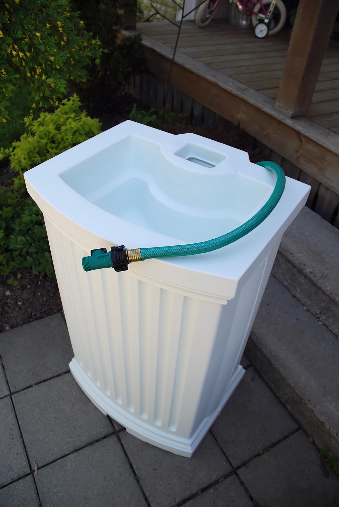 Mayne Madison Rain Barrel - 35 Gallon Water Collection System - White (9.5