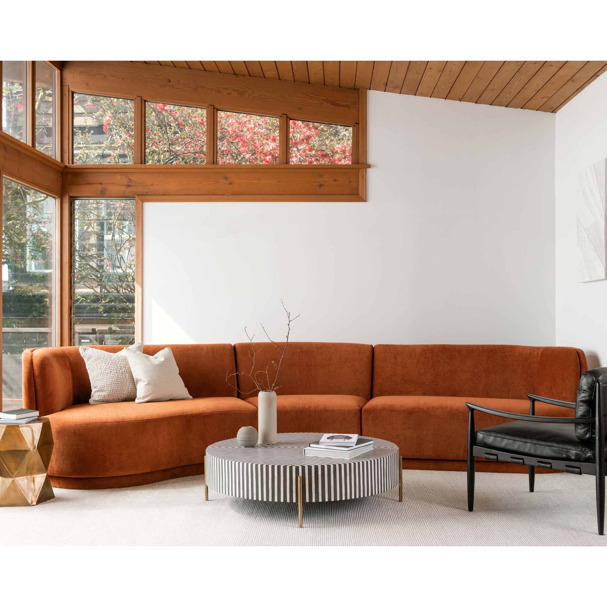 Chameau Small Black Coffee Table - Modern Side Table for Living Room, Bedroom & Office