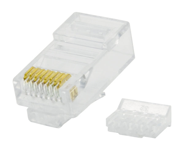 Premium CAT6 RJ45 Ethernet Connector with Insert for OD Under 6.5mm - High-Speed Network Cable Termination for Home & Office Networking