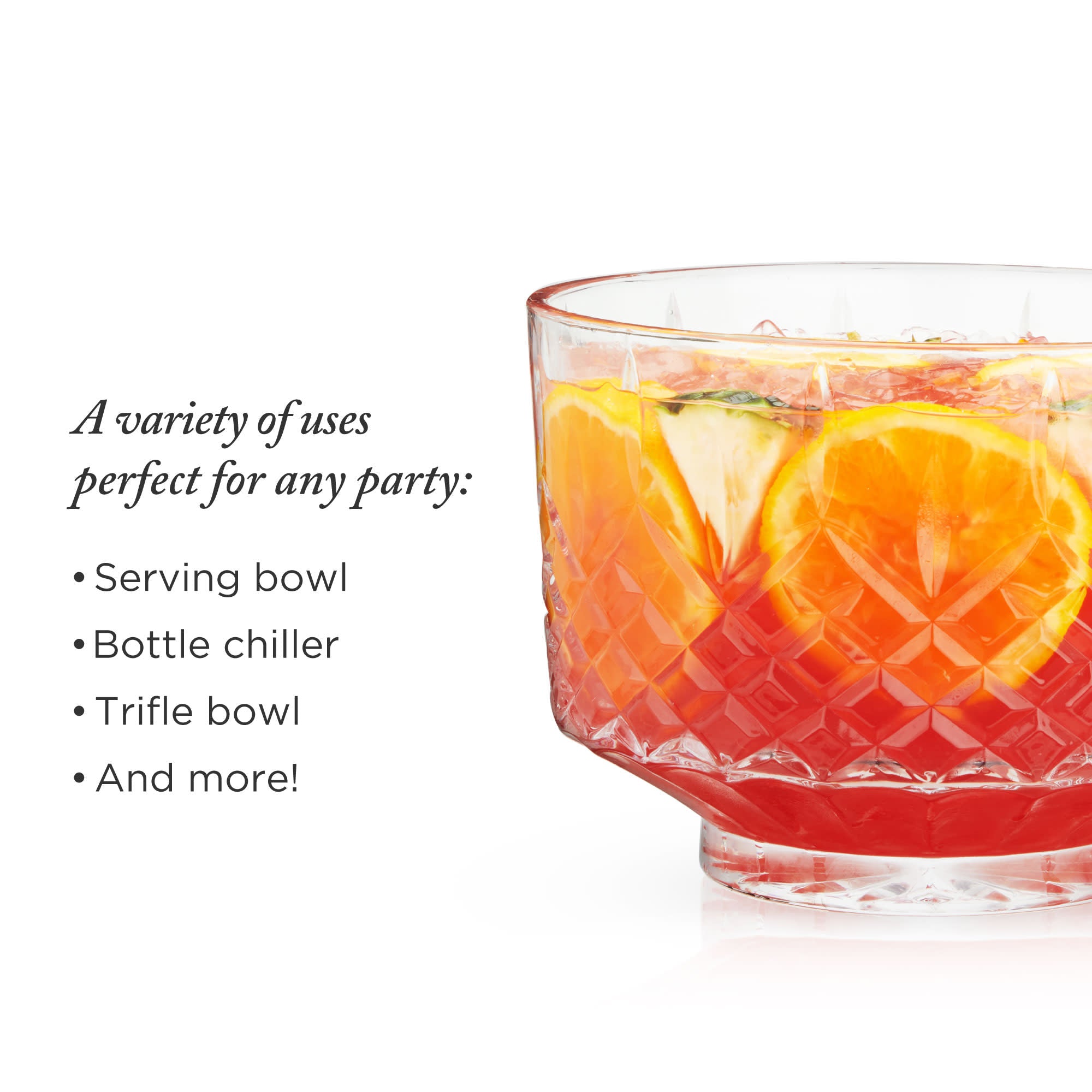 Admiral Crystal Punch Bowl and Tumbler Set - Elegant Glass Serving Set for Parties, Weddings & Entertaining - 12-Piece Drinkware Collection for Cocktails, Punch & Beverages
