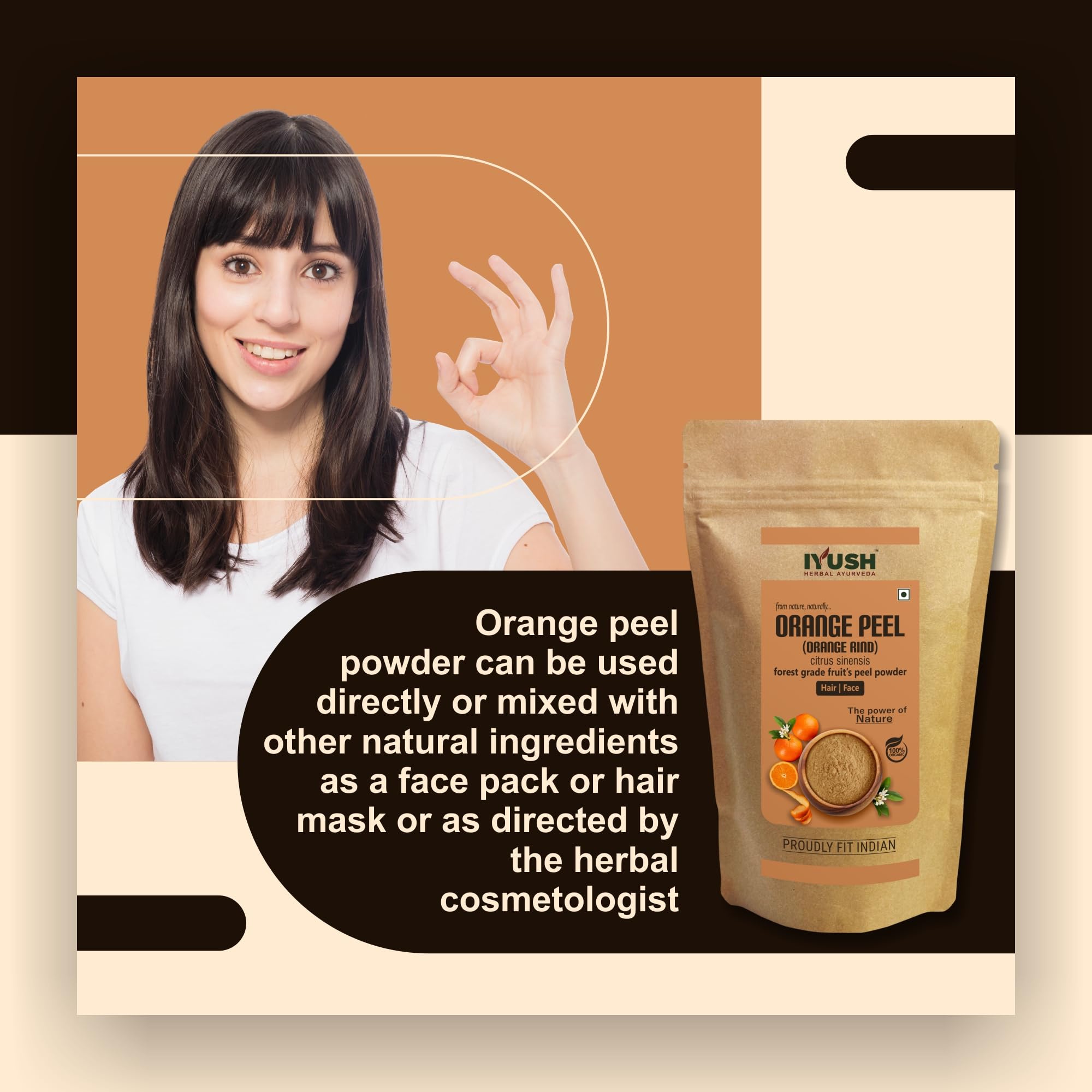 IYUSH Herbal Ayurveda Orange Peel Powder for Skin Whitening & Detan – 900gm | Natural Face Pack for Glowing Skin, Tan Removal & Brightening | DIY Beauty Treatment for Acne, Dark Spots & Uneven Tone