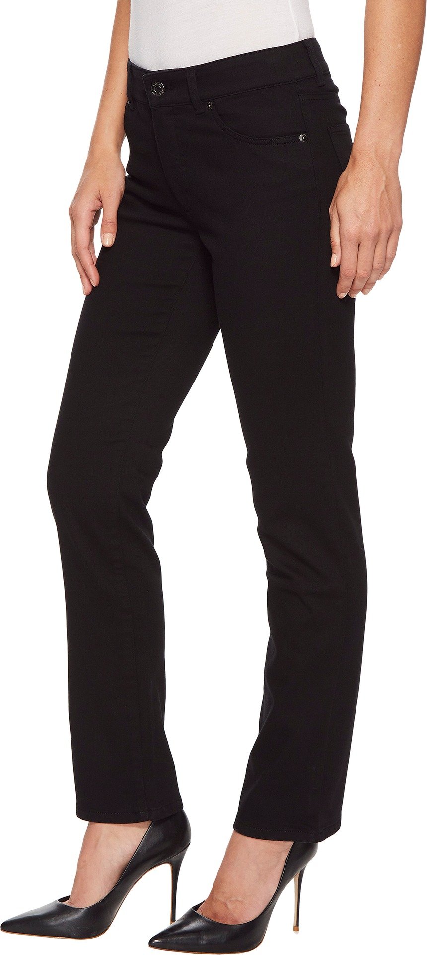 Lauren Ralph Lauren Slimming Premier Straight Jeans for Women - Black Size 16/30 | High Waist Tummy Control Denim Pants for Work & Casual Wear