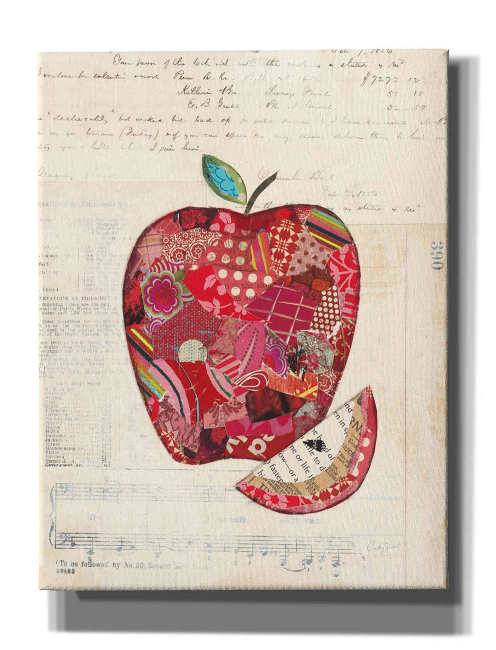 Epic Graffiti 'Apple' by Courtney Prahl - 26x34 Inch Canvas Wall Art for Modern Home & Office Decor - Perfect for Living Room, Bedroom or Studio
