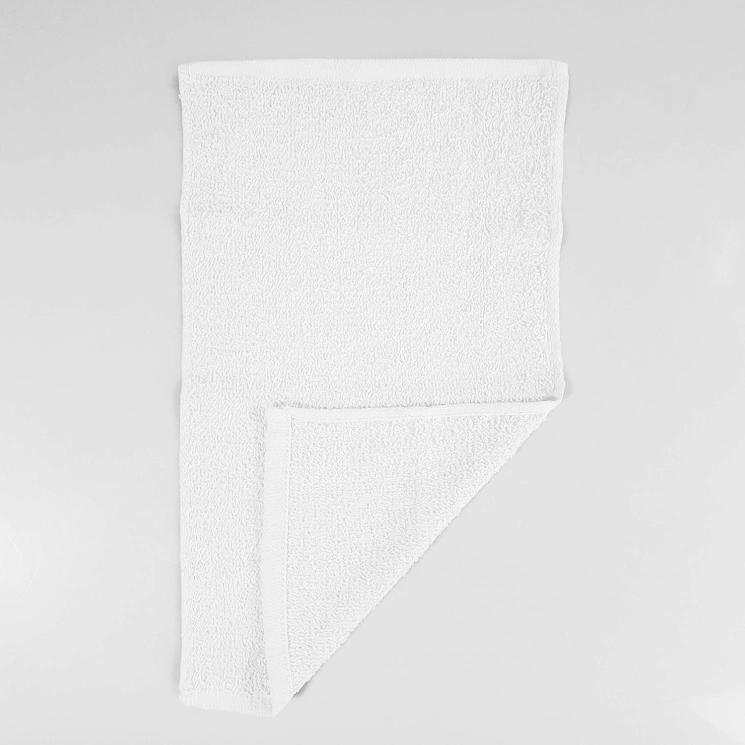 12-Pack Premium 100% Cotton Fingertip Hand Towels - Soft Washcloths (11x18 Inches) for Kitchen, Bathroom & Spa - White Hemmed Face Towels for Makeup Removal, Baby Care & Gentle Cleansing