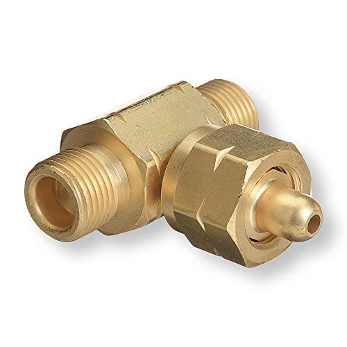T-62 Oxygen CGA-540 Tee Adapter - Dual Regulator to Single Bottle Connector for Medical & Welding Gas Systems