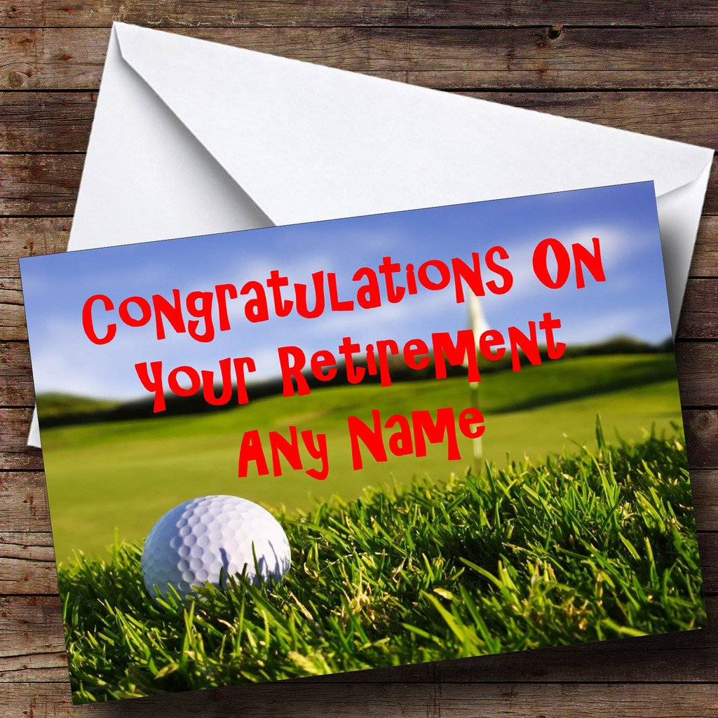Personalized Retirement Golf Greeting Card - Custom Golf Fan Farewell Gift for Retirees - Perfect for Office Parties, Coworker Goodbyes & Retirement Celebrations